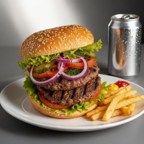 Double Melt Burger Meal With Fries & Drink 